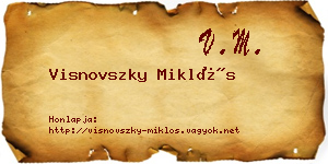 Visnovszky Miklós névjegykártya