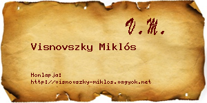 Visnovszky Miklós névjegykártya