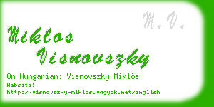miklos visnovszky business card